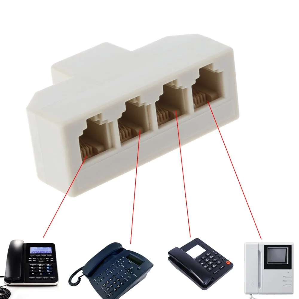 1 قطعة RJ11 الهاتف الخائن 4 طريقة محول 1 M إلى 4 F RJ-11 6P4C الهاتف جاك الخطان عالية الجودة c26 1 قطعة RJ11 الهاتف الخائن 4 طريقة محول 1 M إلى 4 F RJ-11 6P4C الهاتف جاك الخطان عالية الجودة c26