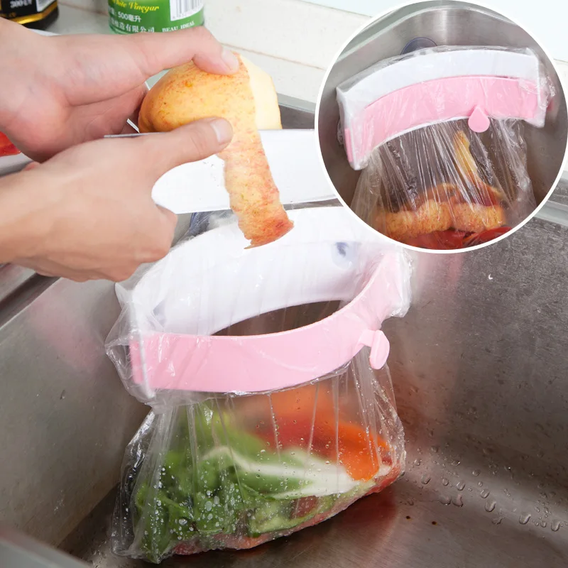 1 шт. кухонная раковина мусорная стойка крепкая присоска держатель для мусорного мешка кухонный мусорный кронштейн пластиковая раковина зажим-на стойке для хранения