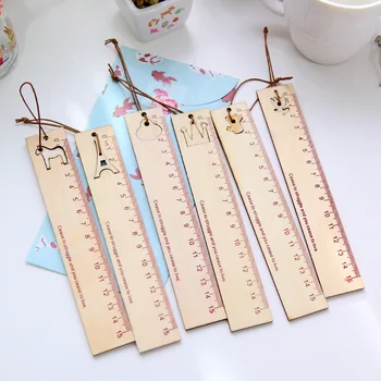 

3pcs JB238 Korea cute cartoon wooden belt pendant ruler ruler primary school prizes gift stationery wholesale