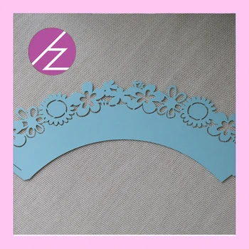 

50pcs/lot free shipping Customize laser cut flower Wedding party supplies unique lace cupcake wrapper for wholesale and retails