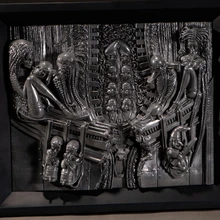 7kg43cm* 37 см H R. Giger коллекция искусства холодного литья алюминия 3D тиснение Декоративная скульптура инопланетянин настенные картины