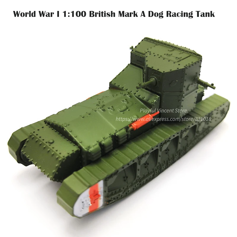 

rare World War I 1:100 British MK A Dog Racing Tank Collection model Metal counterweight