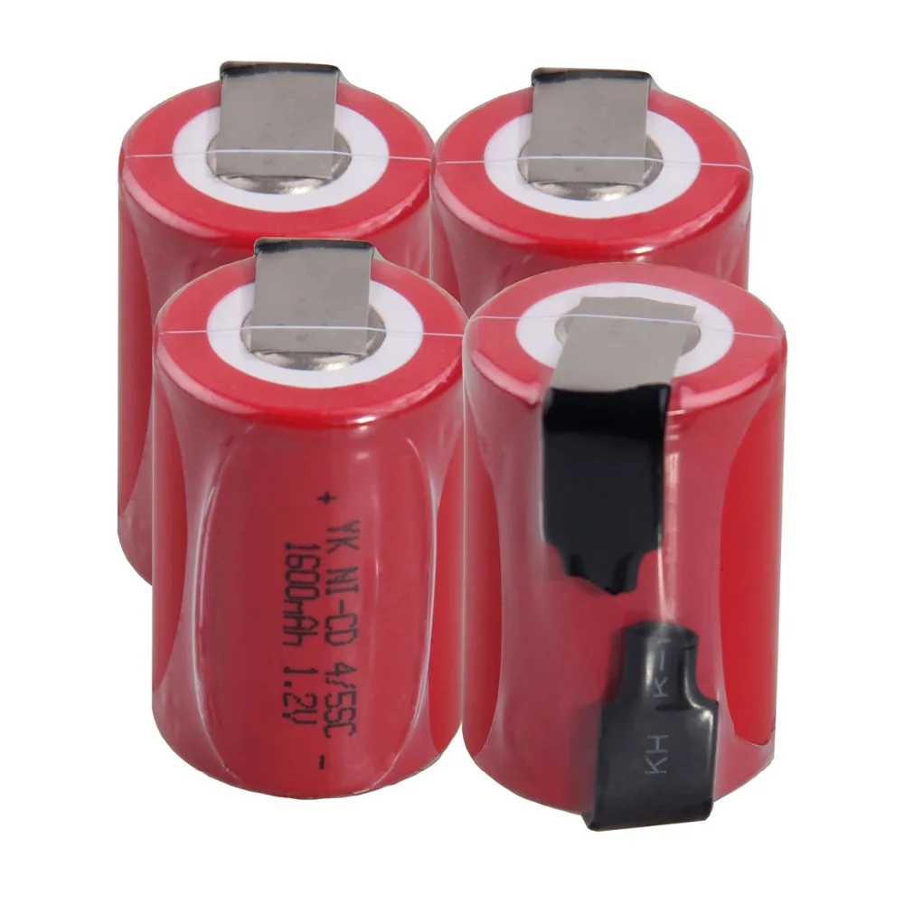 

4 pcs 4/5 SC1600mah 1.2v battery NICD rechargeable batteries for electric screwdrivers 3.3cm*2.2cm batterie for power tools