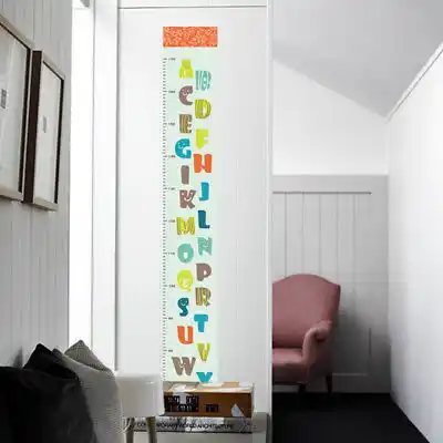 Removable Alphabet Abc Body Height Chart Measure Wall Sticker Decal For Kids Baby Room Decoration Stickers