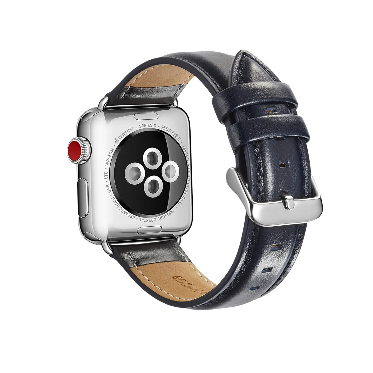 Теплые Натуральная кожа Смотреть ремешок для Apple Watch для IWatch 1/2/3/4 серии Stainlee Сталь 38 мм 42 мм 40 мм 44 мм браслет