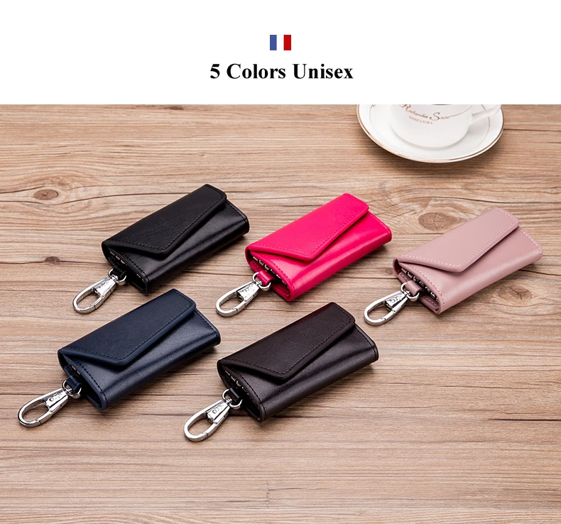 Lomelobo Unisex Split Leather Key Wallet Men Multi-Function Coin Purse Organizer Key Case Women Credit ID Card Holder portomonee HCL978 Details (05)