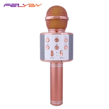 

FELYBY WS-858 Karaoke Microphone Speaker Portable Wireless KTV Handheld Mic for Mobile Phone and TV