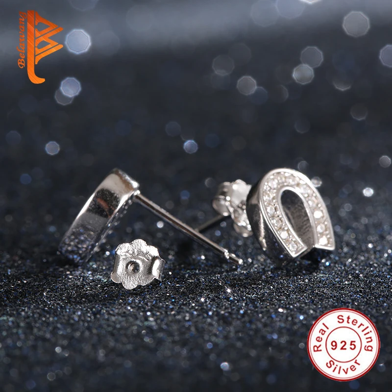 Женские серьги гвоздики BELAWANG U образной формы с крючком|boucle d'oreille|ear pins925 sterling |