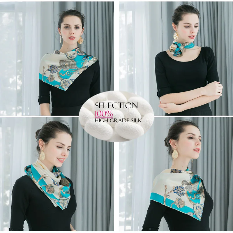 2019 Роскошные Брендовые женские шелковые шарфы, высококачественные квадратные шарфы большого размера женский Европейский стильный принт