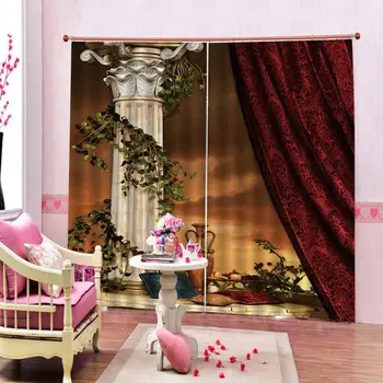 

3D Curtain Luxury Blackout Window Curtain Living Room roman curtains Blackout curtain