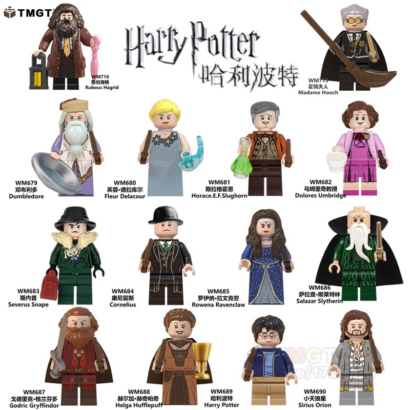 

2019 New harrys novel Toys Snape Rubeus hagrid Thestrals Malfoy Dobby Building Blocks children friends Christmas gifts WM6059