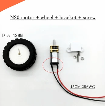 

3PI N20 dc gear motor set 42mm wheel and bracket+screw Motor Mount Holder Aircraft Accessories