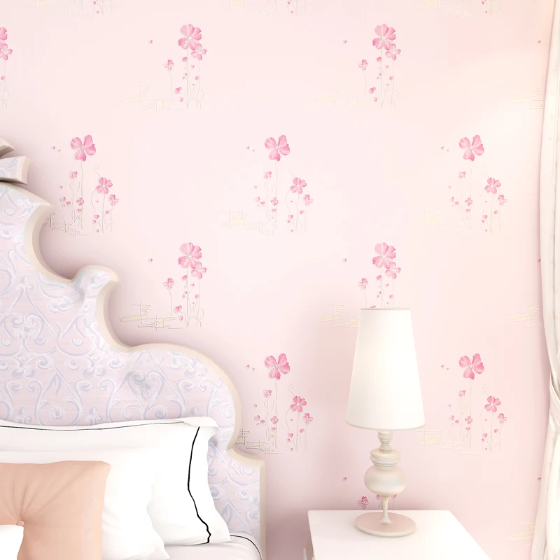 

Rustic Floral Wallpaper 3D Non-woven Wallpaper For Bedroom Walls Girls Room Wallpapers Flower Paper Contact