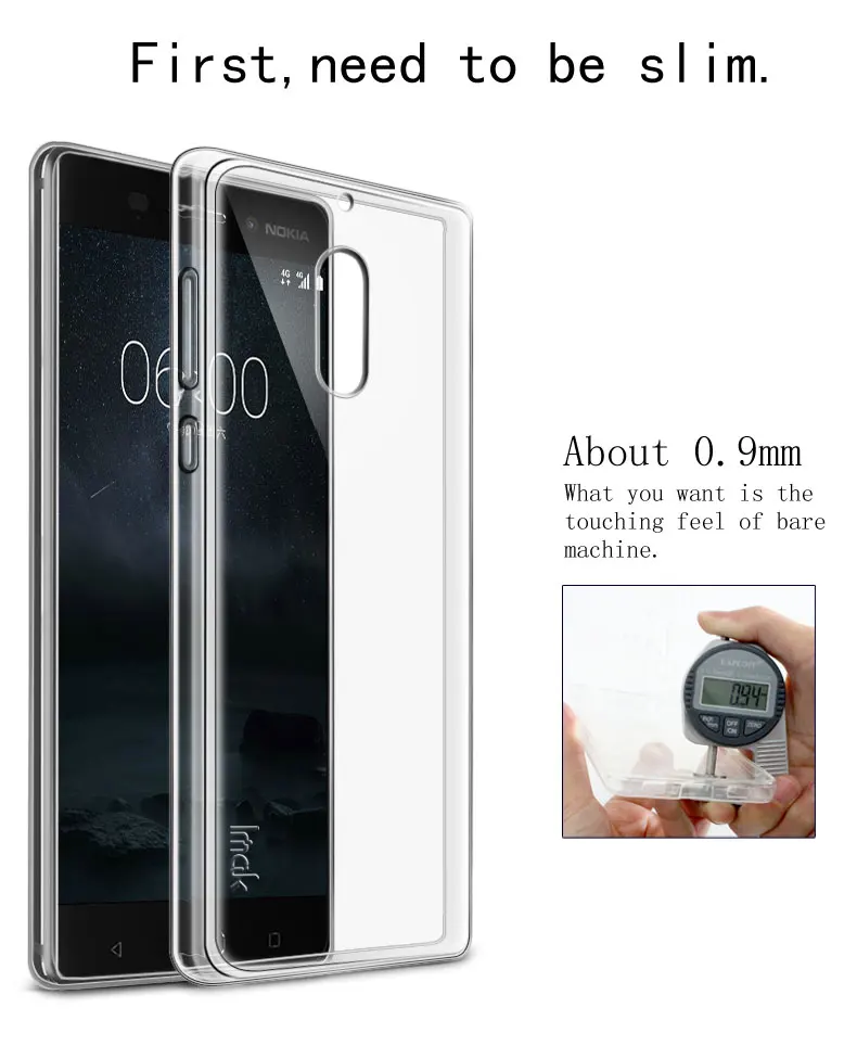 IMAK Ultra Thin Soft TPU Case For Nokia 6 Transparent Back Cover Skin for Nokia6 Silicone Cases  (2)