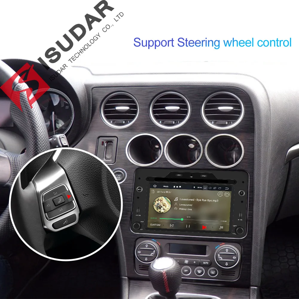 Isudar 1 Din Android 9 Авторадио для Alfa/Romeo/Spider/Brera/159 Sportwagon автомобильный мультимедийный плеер gps DVD Восьмиядерный DSP