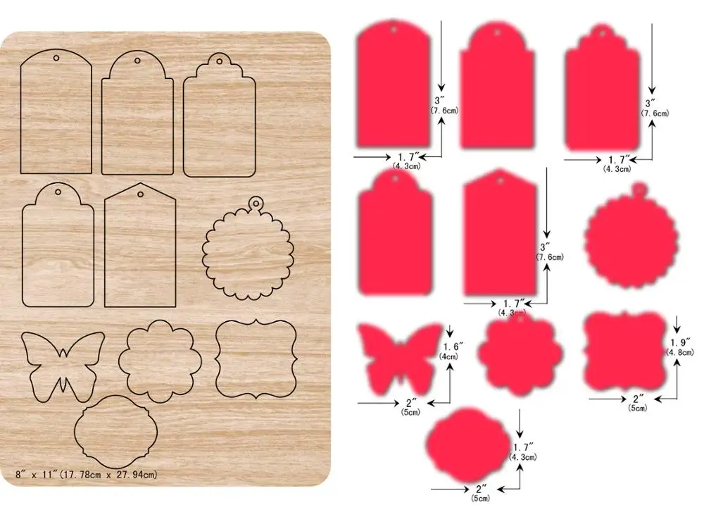 

New Card, tag wooden dies cutting dies for scrapbooking Multiple sizes V-4193