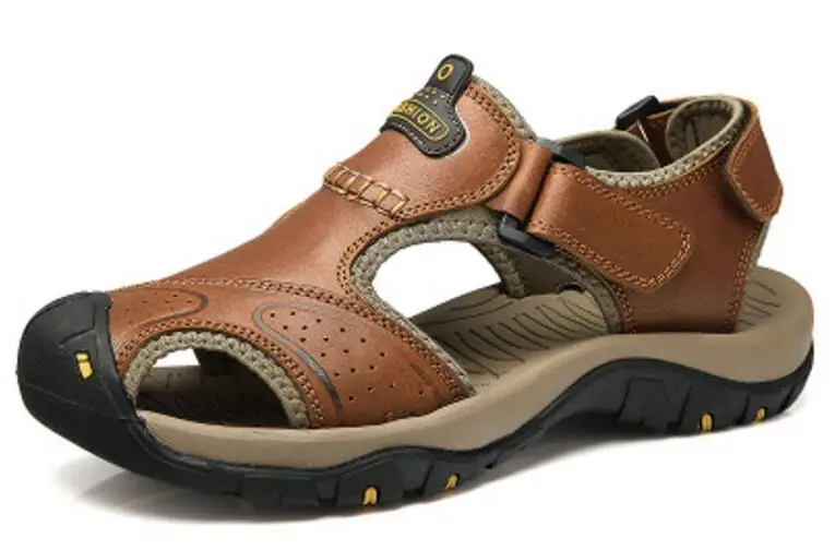 

man's Leather Sandals Outdoor sandals Men's fashion beach shoes Male casual slippers size 38-45