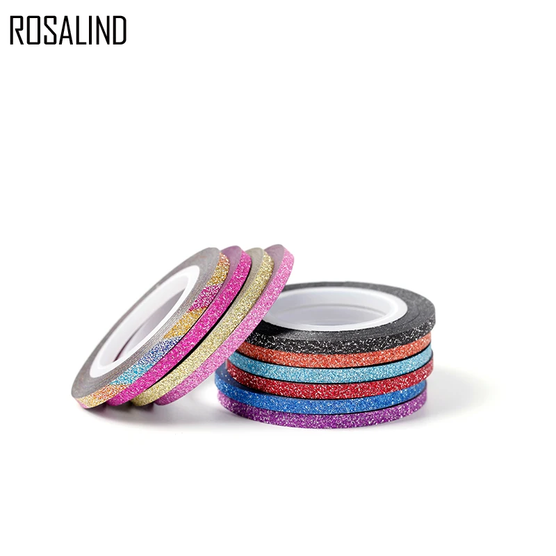 

ROSALIND 10 Rolls 3MM Nail Striping Tape Line Set Multi Color Nail Art Transfer Sticker Decals Kit DIY Manicure Tips Decoration