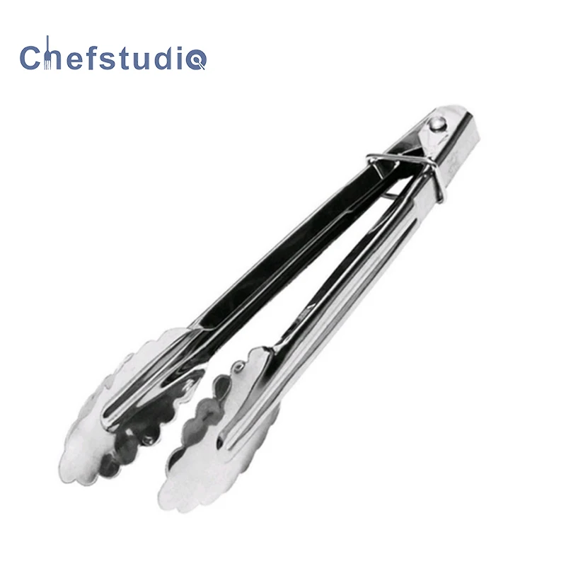 

Hot sale 1 Piece 16 inch bbqTongs Silicone Cover Handle Kitchen Tongs Lock Design Barbecue Clip Clamp Stainless steel Food Tongs