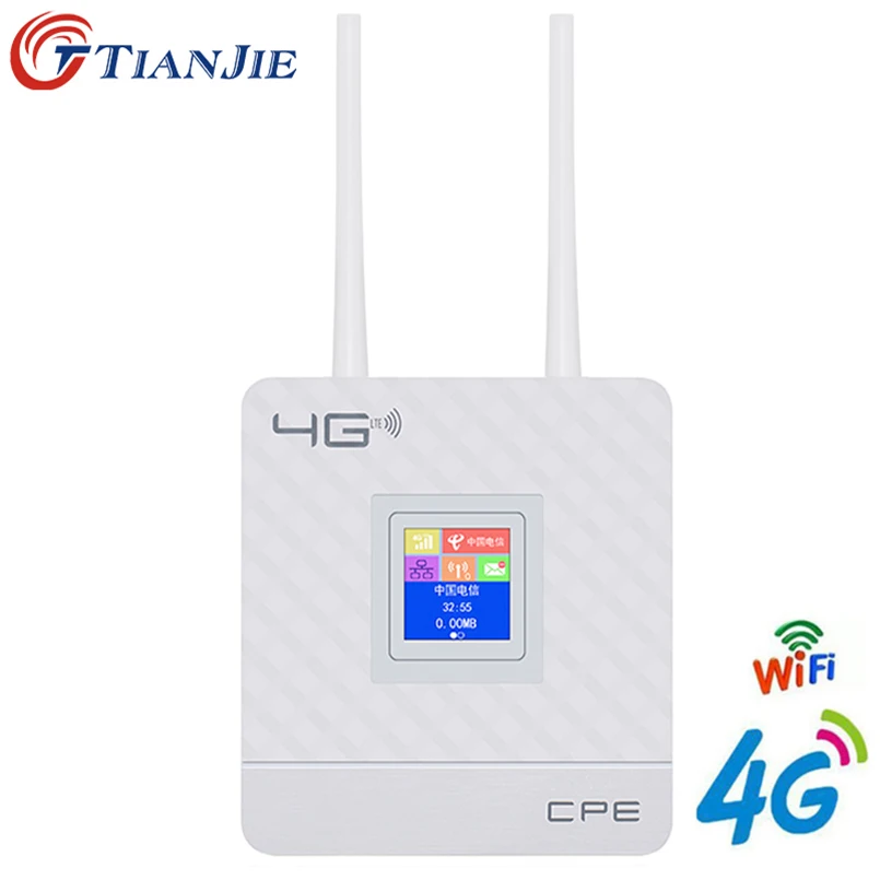 4G LTE CPE Wifi Router Broadband Unlock 3G Modem Mobile Hotspot WAN/LAN Port Dual External Antennas Gateway with Sim Card Slot