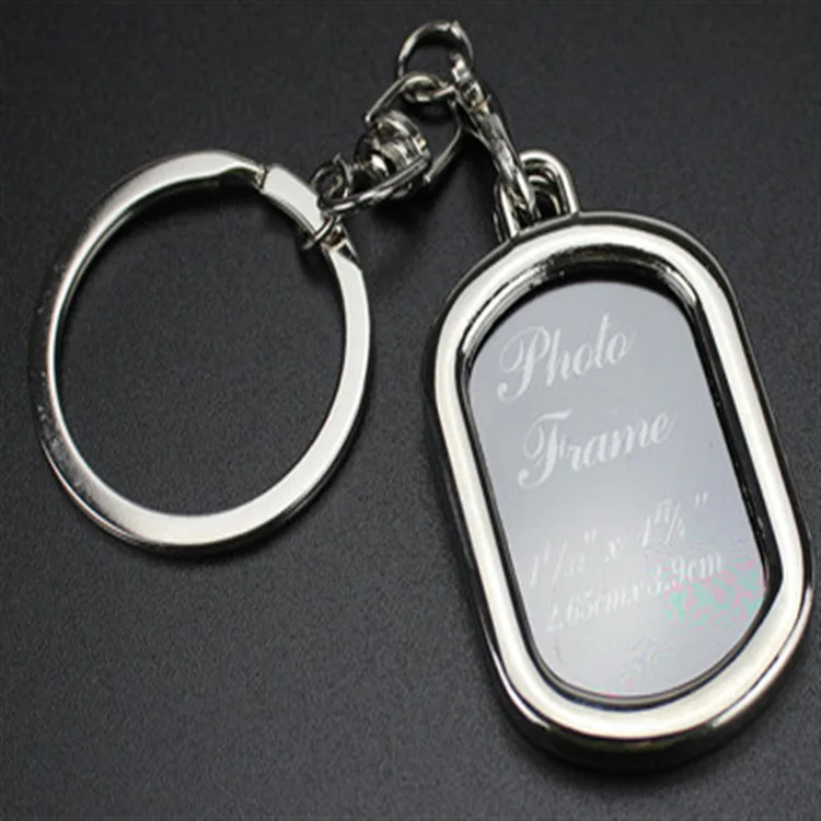 Keychain Photo Frame Mini Picture Photo Keyrings Round Oval Heart