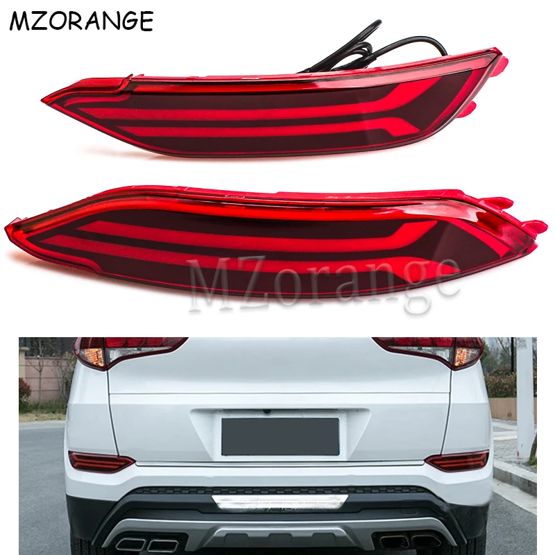 

Rear Bumper Brake Light For Hyundai Tucson 2015 2016 LED Rear Fog Lamp Flowing Signal Reflector 12V Car-styling Tail Stop Light
