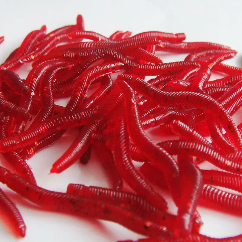 200pcs/Lot Maggot Soft Fishing Lure Artificial Bait Smelly Flavored