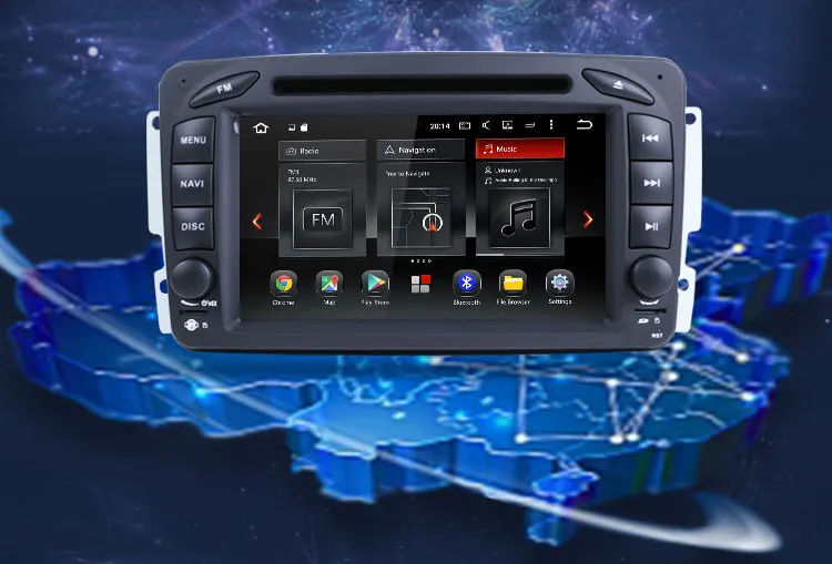 Perfect Android 9.0 Two Din Octa Core Car DVD Player Stereo System For Mercedes Benz W209 W203 W463 Viano W639 Vito  WIFI Radio GPS Blu 2