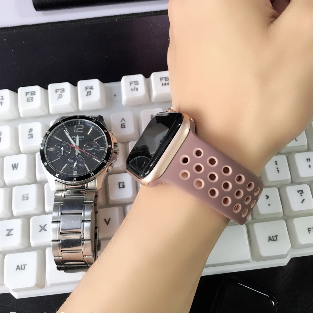 EIMO Strap for Apple Watch band iwatch band 38mm 42mm 44/40mm Correa For Apple Watch 4 3 Strap Nike Sport Silicone Bracelet Belt EIMO Strap for Apple Watch band iwatch band 38mm 42mm 44/40mm Correa For Apple Watch 4 3 Strap Nike Sport Silicone Bracelet Belt