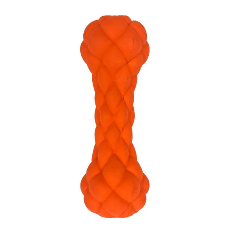 orange Dumbbell Резиновый жевательный игрушка для собак, устойчивая к укусам, чистящие зубы, игрушки для щенка E2S - Цвет: orange Dumbbell
