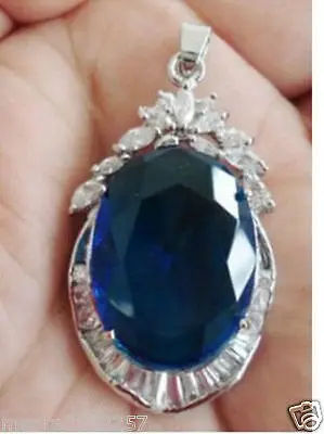 

Free Shipping new hot Exquisite blue Tourmaline new Pendant necklace
