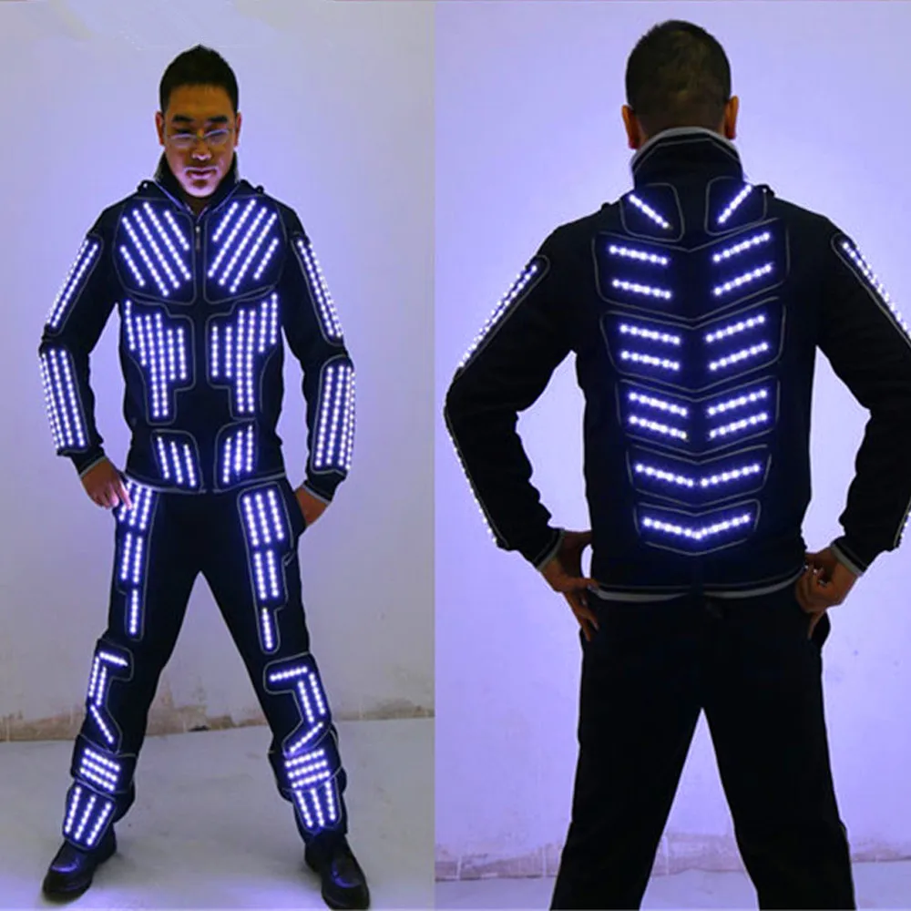 Трон светодиодный костюм Traje робота из светодиодов одежда светящийся