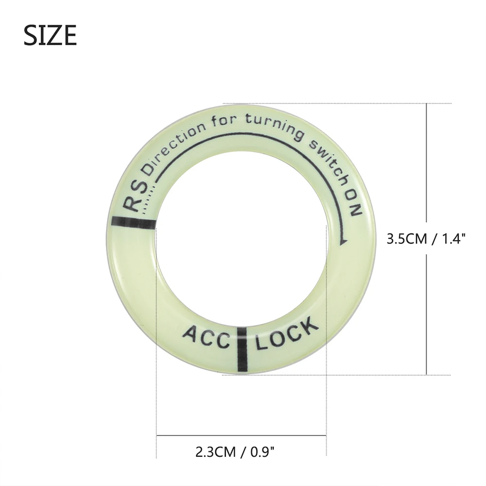 Onever 1 шт., автомобильная светящаяся наклейка на зажигание, переключатель, декоративные наклейки, защита для ключей, круг для Ford Focus 2 3 MK2 MK3 MK4 ST RS kuga