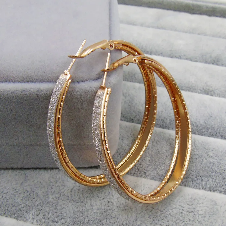 

version of the new fashion jewelry accessories earring frosted circle hyperbole earrings