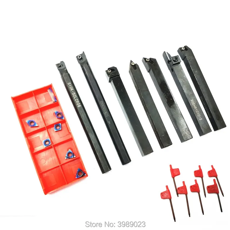 SER1010H11 MGEHR1010-2 SDJCR1010H07 SCLCR1010H06 S10K-SCLCR06 SDNCN1010H07 SNR0010K11 /7 pole +7 blade /10mm set /Blue nano coat |