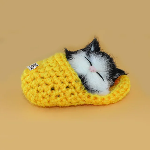 Baby Cute Simulation Sounding Shoe Kittens Cats Plush Kids Toys For