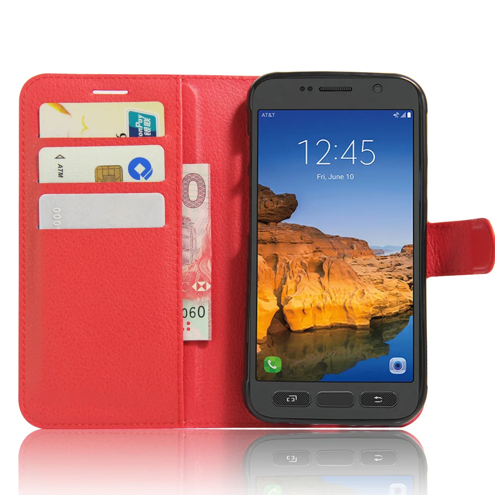 

Fashion Litchi Texture Leather Case for Samsung Galaxy S7 Active Flip Cover Case Wallet Style With Stand Function and Card Slot