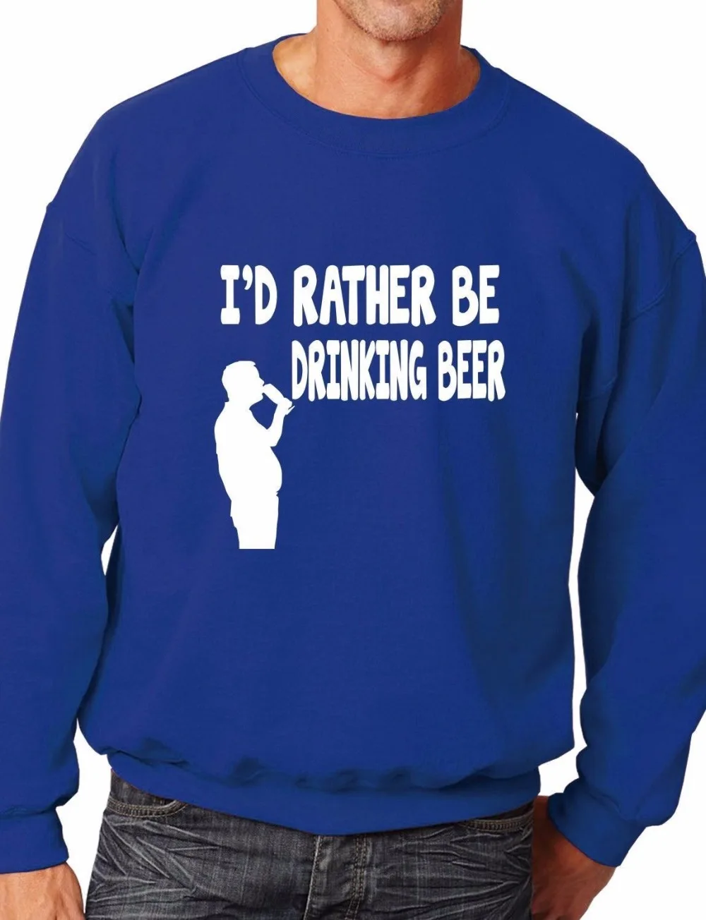 I'd Rather Be Drinking Beer Funny Sweatshirt Jumper Unisex Birthday