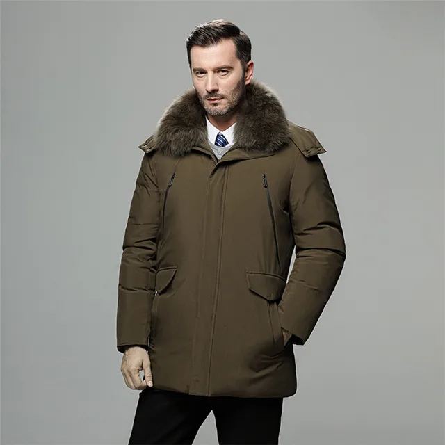 Thick Russia Winter Men Jacket Brand White Duck Down Jacket Men Fur Collar  Doudoune Homme Casual Business Men's Long Coat 5xl - Down Coats - AliExpress