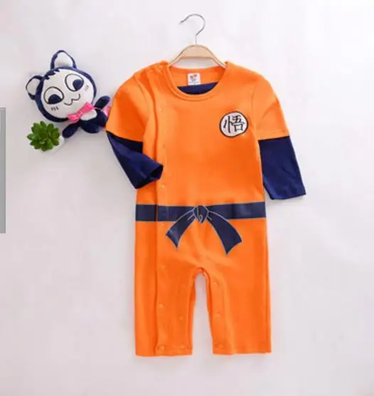 Детские комбинезоны унисекс; костюм с рисунками животных; хлопковая летняя одежда с длинными рукавами для новорожденных девочек; комбинезон для маленьких мальчиков - Цвет: orange