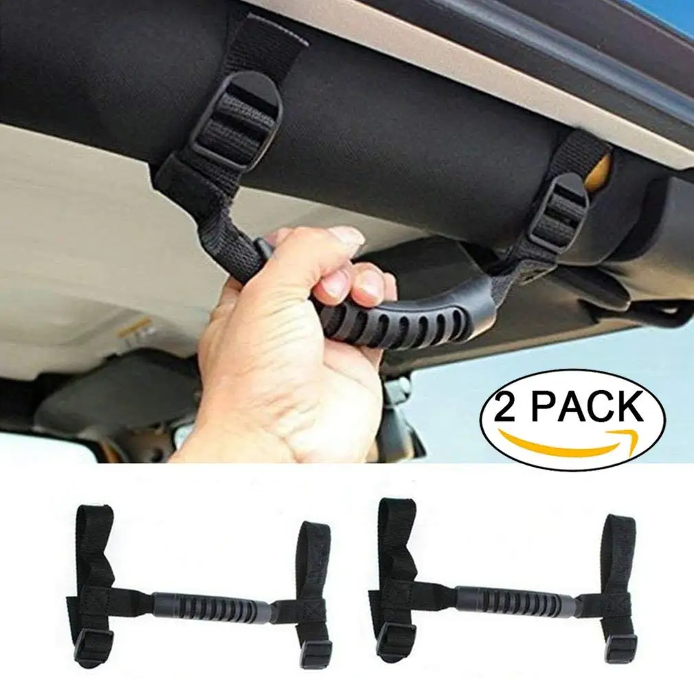 2Pcs Nylon Roll Bar Grab Handles Grip Bar Pulling Tab For Jeep Wrangler