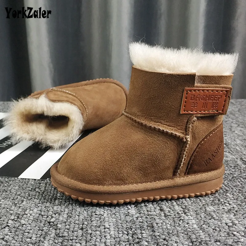 

Yorkzaler Winter Kids Snow Boots For Girl Boy Plush Solid Children's Boots Sheepskin Keeping Warm Russia Children's Cotton Shoes