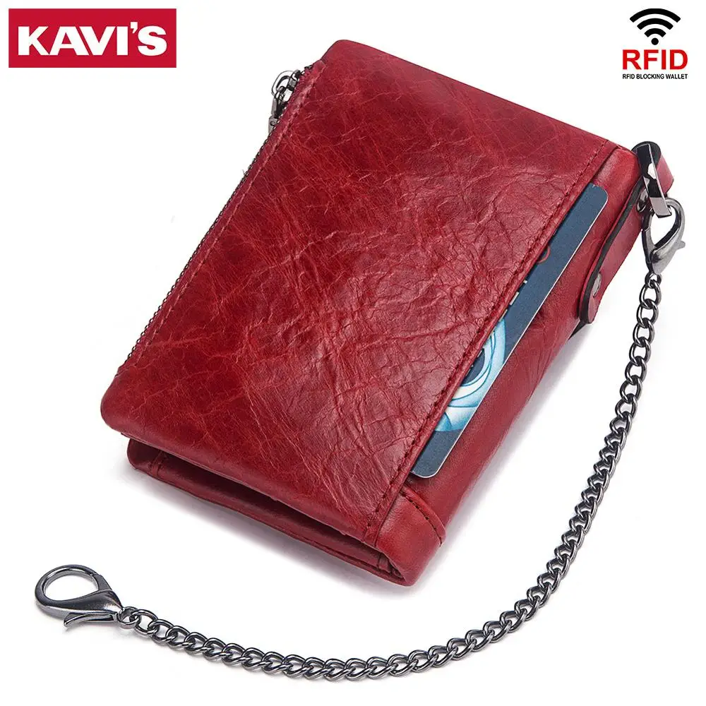Кошелек KAVIS из 100% натуральной яловой кожи Женский кошелек портфель для монет