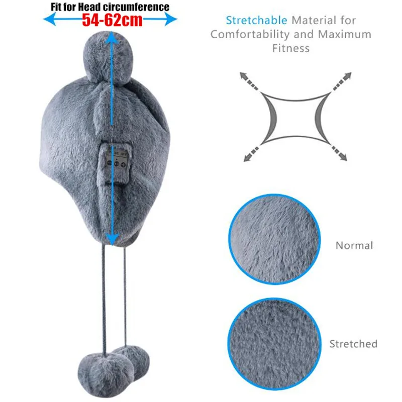 Зимний теплый непродуваемый головной убор наушники Bomber Hand-free наушники с микрофоном Стерео волшебная музыка Смарт Bluetooth колпачок поддержка вставки TF