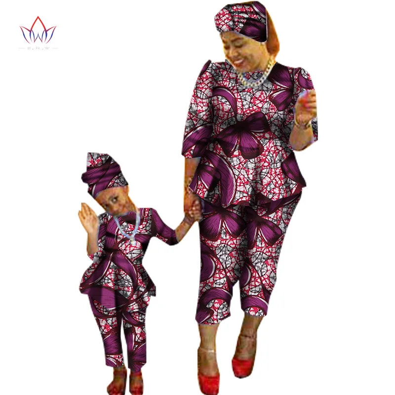 Лето г. новая распродажа традиционные модные одинаковые Дашики одежда мать и сын ребенок Семья Африканский Комплект одежды BRWY1188