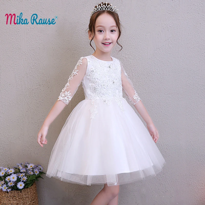 

Lxuxury Children's dresses for girls white girls dress brand girl long sleeve party kids dress summer birthday princess dress