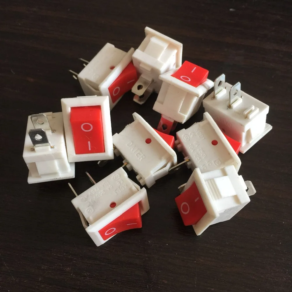 

20Pcs KCD1 AC 250V 6A 125V 10A 2Pin SPST Power ON/OFF Panel Rocker Switch Red