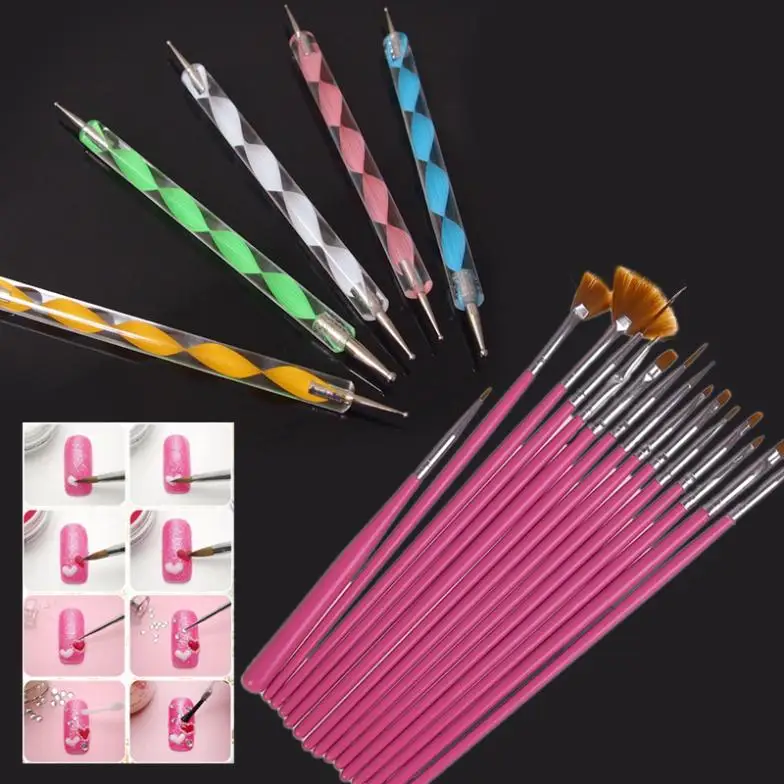 Colorful Holder Acrylic Nail Art Brush Pens Set Design Painting Colorful Holder Acrylic Nail Art Brush Pens Set Design Painting Brushes Dotting Pen Tools Manicure In Form From Beauty Health On