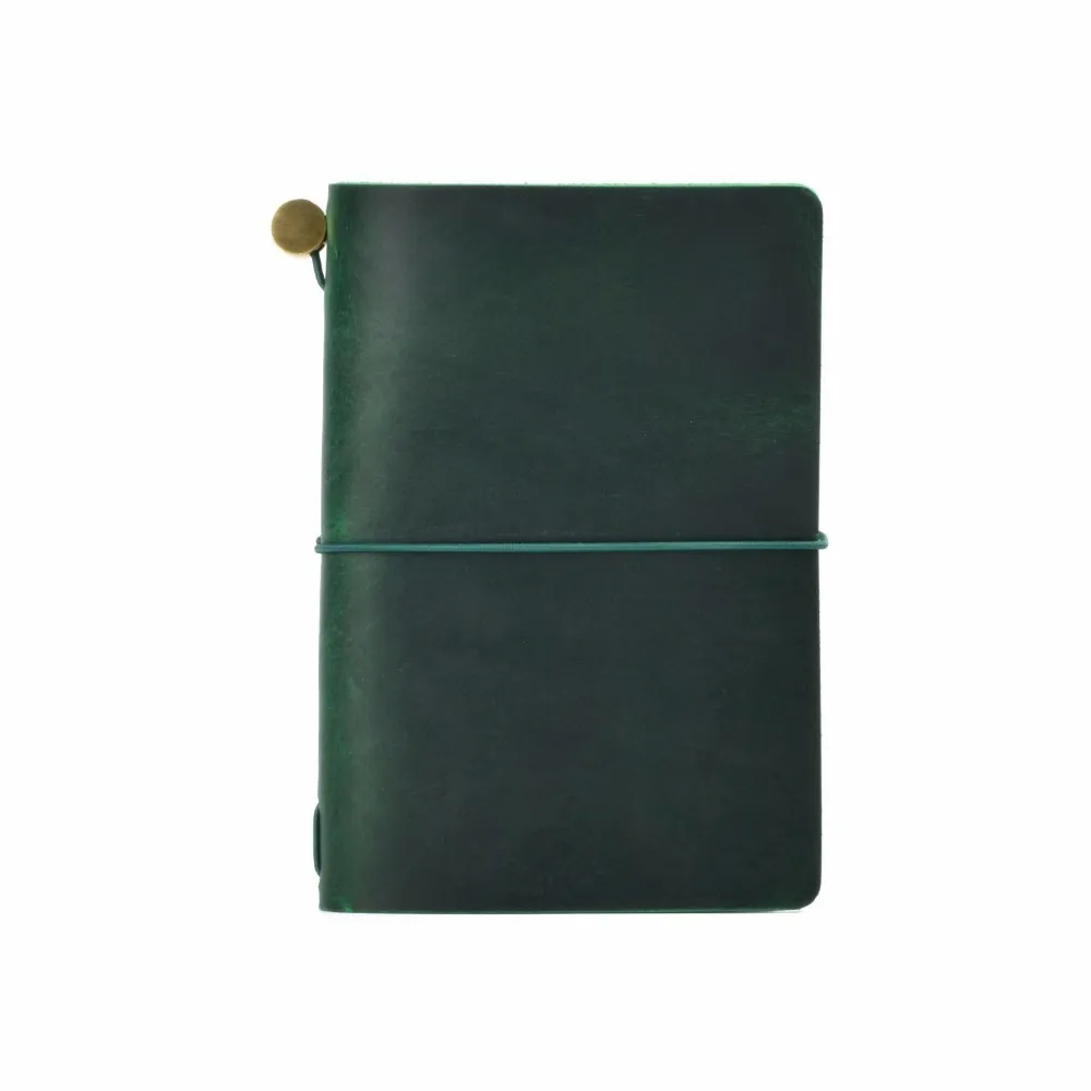 Новые поступления, Обложка для дневника из натуральной кожи, блокнот-планировщик ручной работы, Дневник для путешествий, карманный дневник, винтажные канцелярские принадлежности - Цвет: Green
