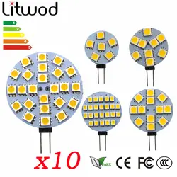 Litwod Z20 10 шт. G4 светодиодный светильник 1 Вт 2 Вт 2,5 Вт 3 Вт 4 Вт 5050 SMD 2835 прожектор Кукуруза лампы автомобилей Лодка на колесах света холодный